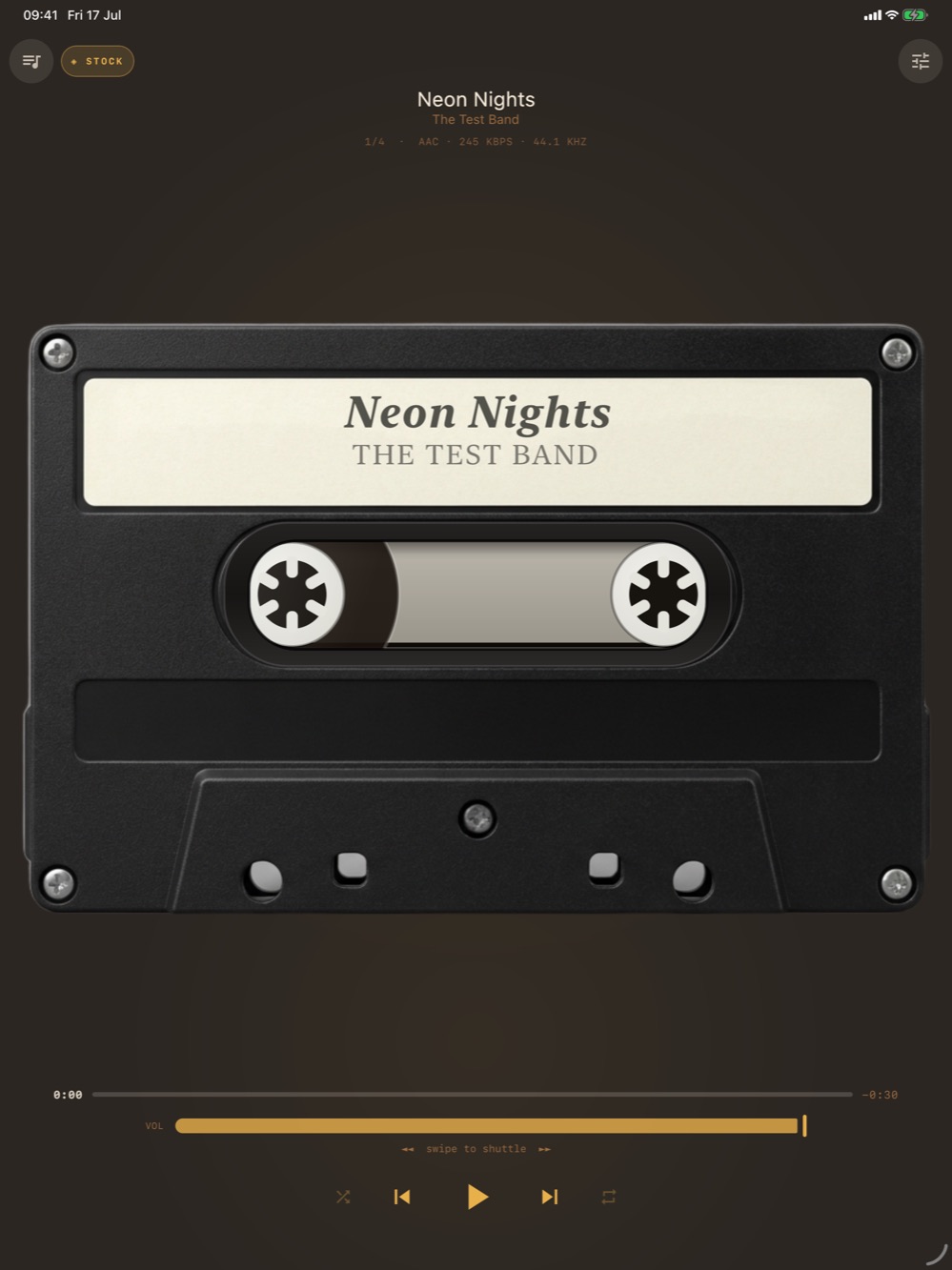 MP95 cassette player on iPad