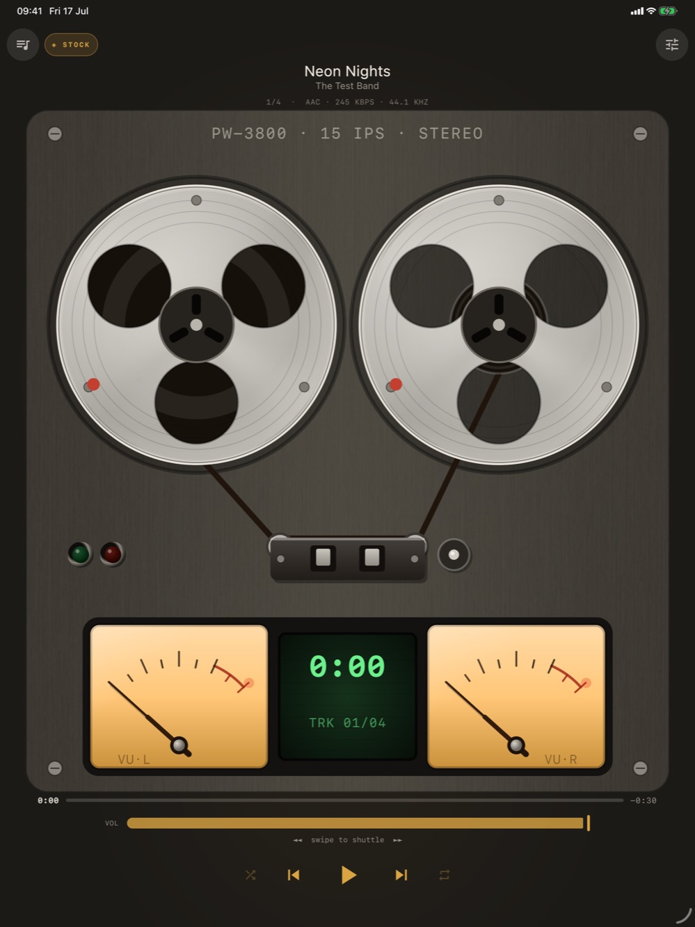 MP95 reel-to-reel player on iPad