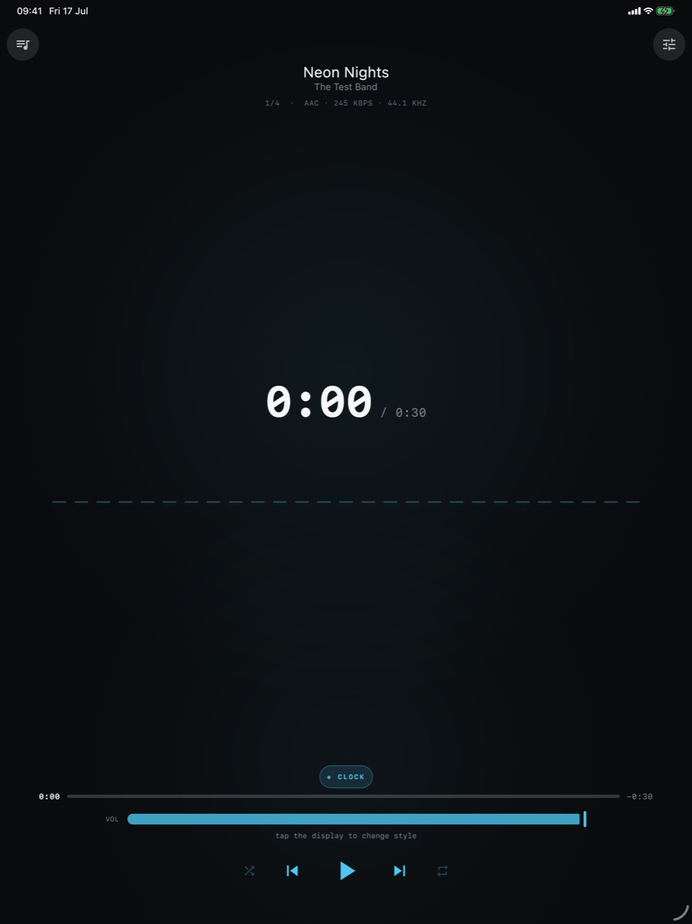 MP95 click-wheel player on iPad