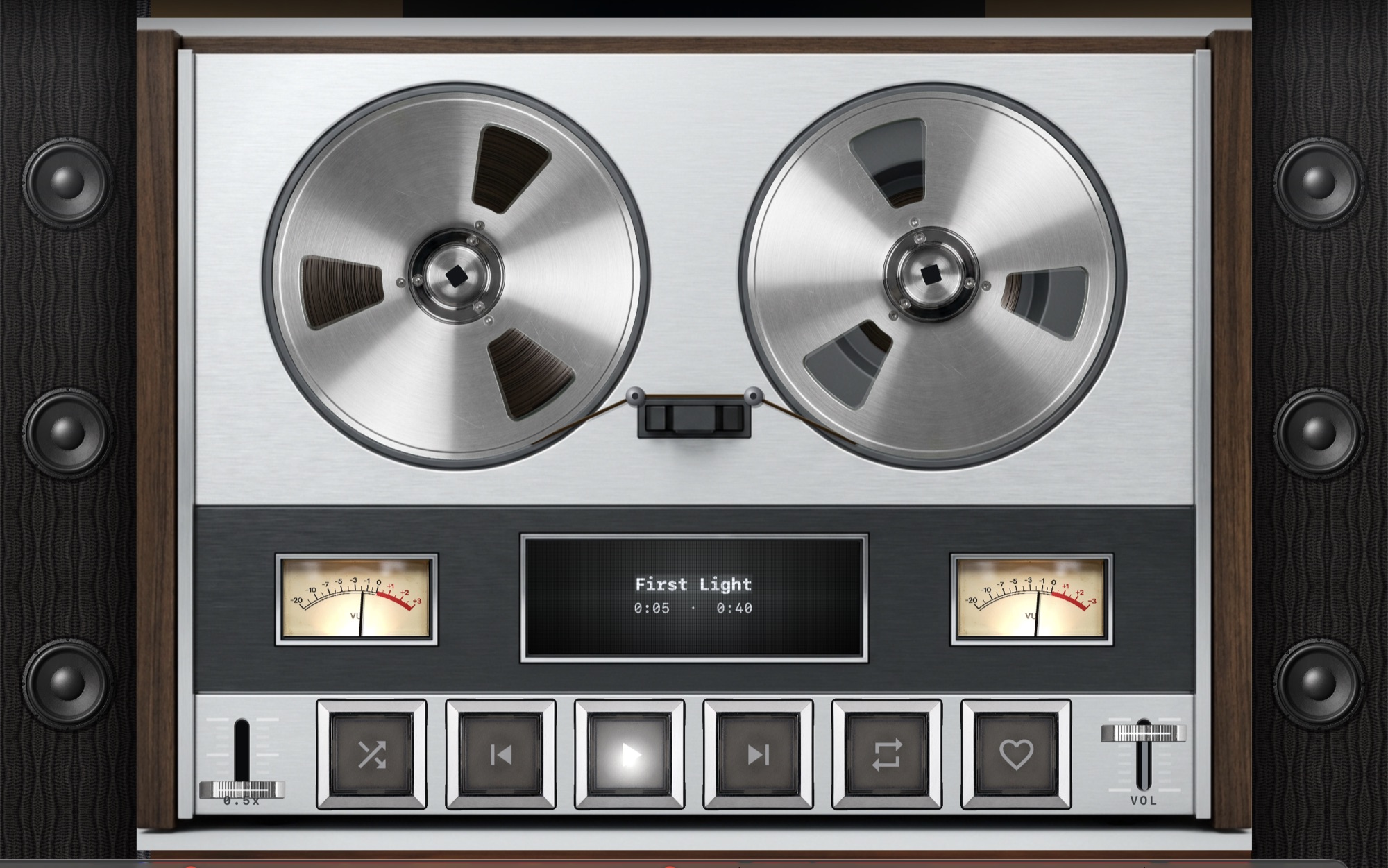 MP95 on Mac: the reel-to-reel deck filling the window