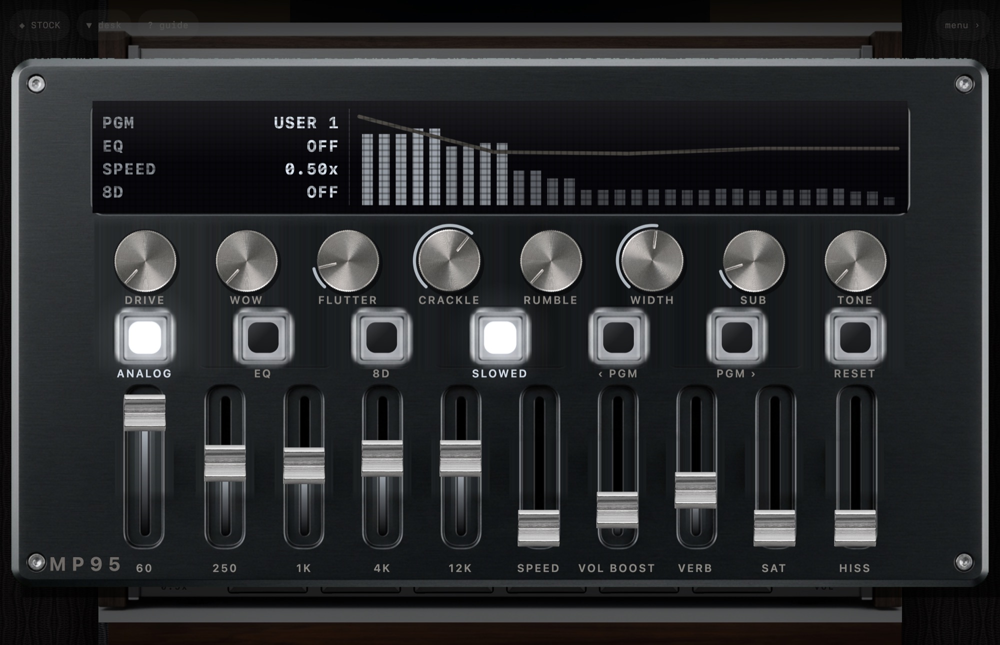 MP95 on Mac: the analog sound desk under the machine