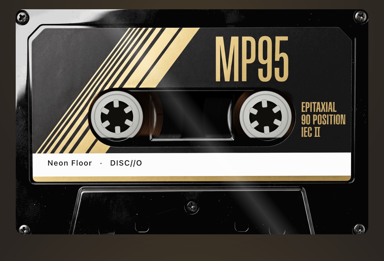 GOLD cassette shell: black with gold print